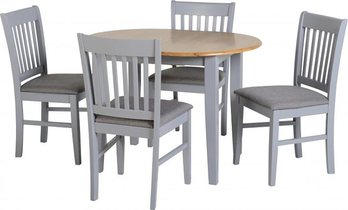 Oxford Extending Dining Set in Grey (4 Chairs)